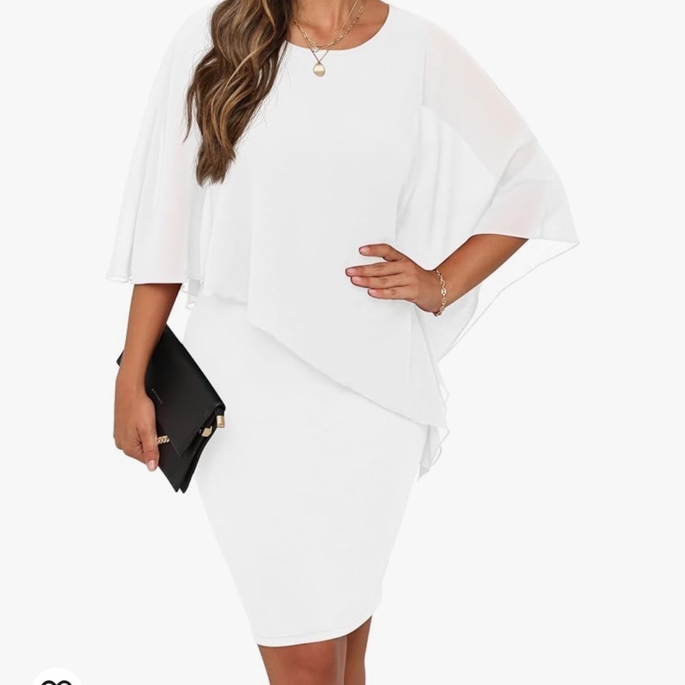 NWT Qixing Casual Loose Knee Length Chiffon Flowy Elegant Dress